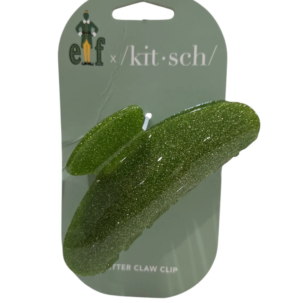 💚▪️e.l.f. x Kitsch ▪️Green Glitter Claw Clip
